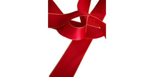 Wstążka czerwona ze złotym brzegiem